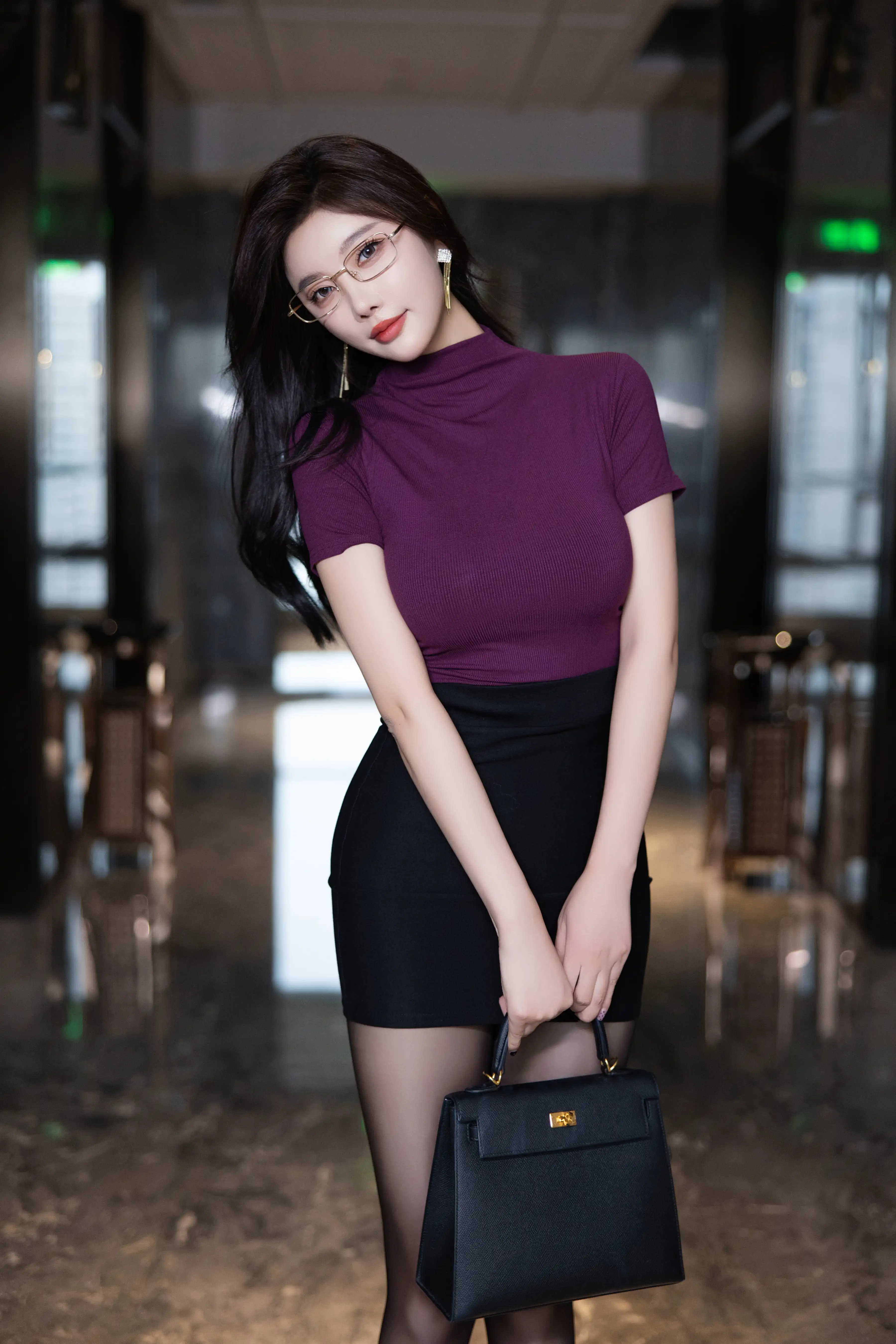 杨晨晨_NO.031_内购无水印_9421_紫色T恤_ - M940.COM 内部私购-第1张